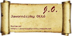 Javorniczky Ottó névjegykártya
